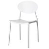 Fabulaxe Modern Plastic Outdoor Dining Chair with Open Oval Back Design, White QI004226.WT